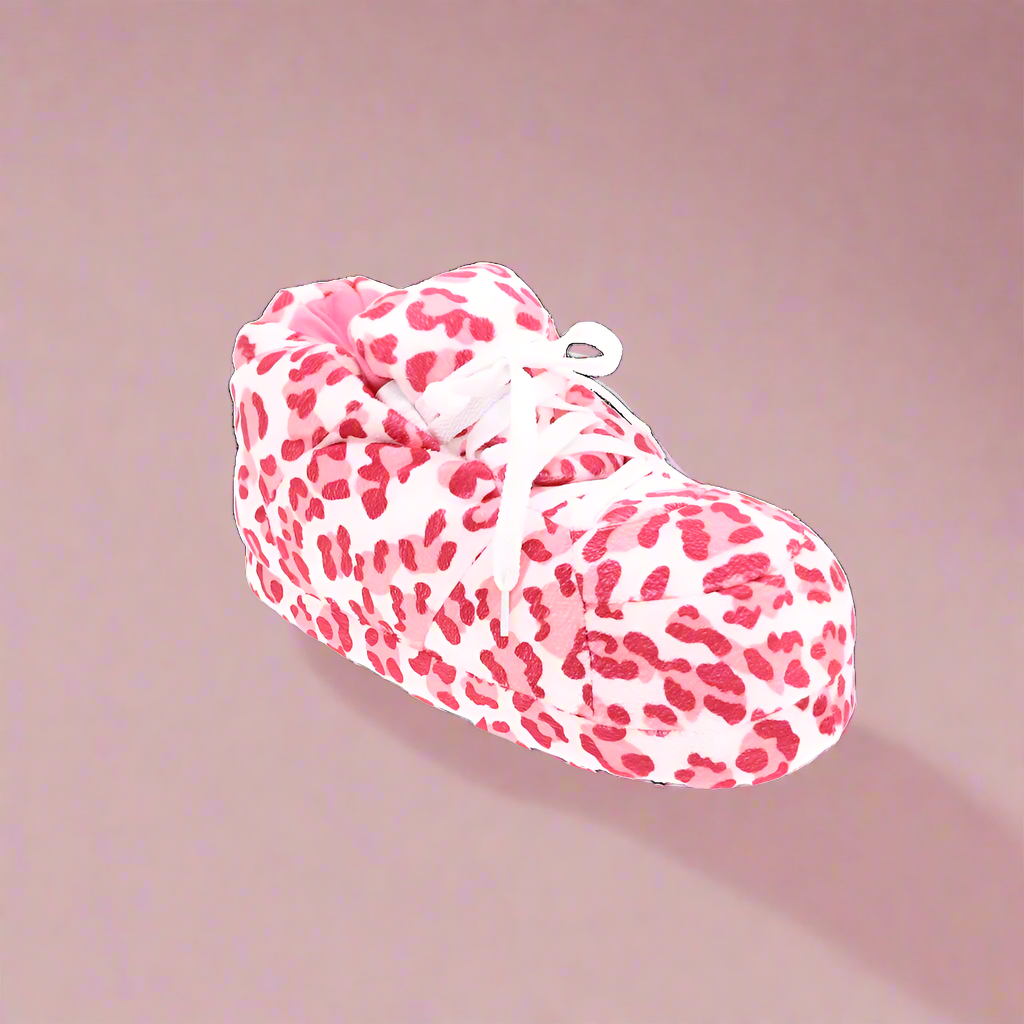 Pink Leopard Sneaker Slippers - Main Image