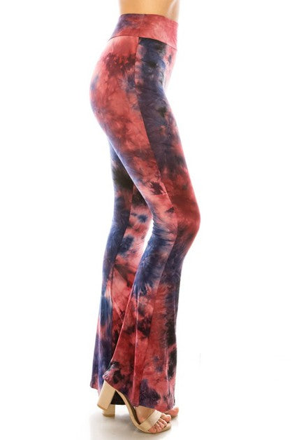 Pink Tie Dye Flare Leggings – The Snooki Shop - Main Image