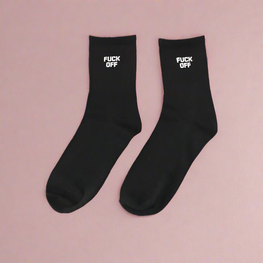 Black Fuck Off Socks – The Snooki Shop
