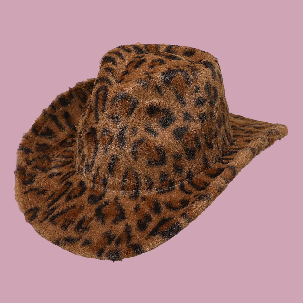 Fuzzy Wild Cowboy Hat - Animal Print Western Hat | The  display picture 2