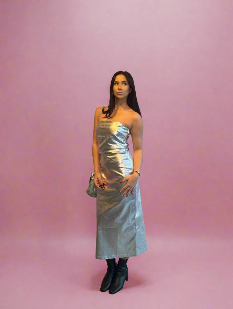 Silver Tube Shimmer Maxi Dress The Snooki Shop Silver Tube Shimmer Maxi Dress The Snooki Shop
