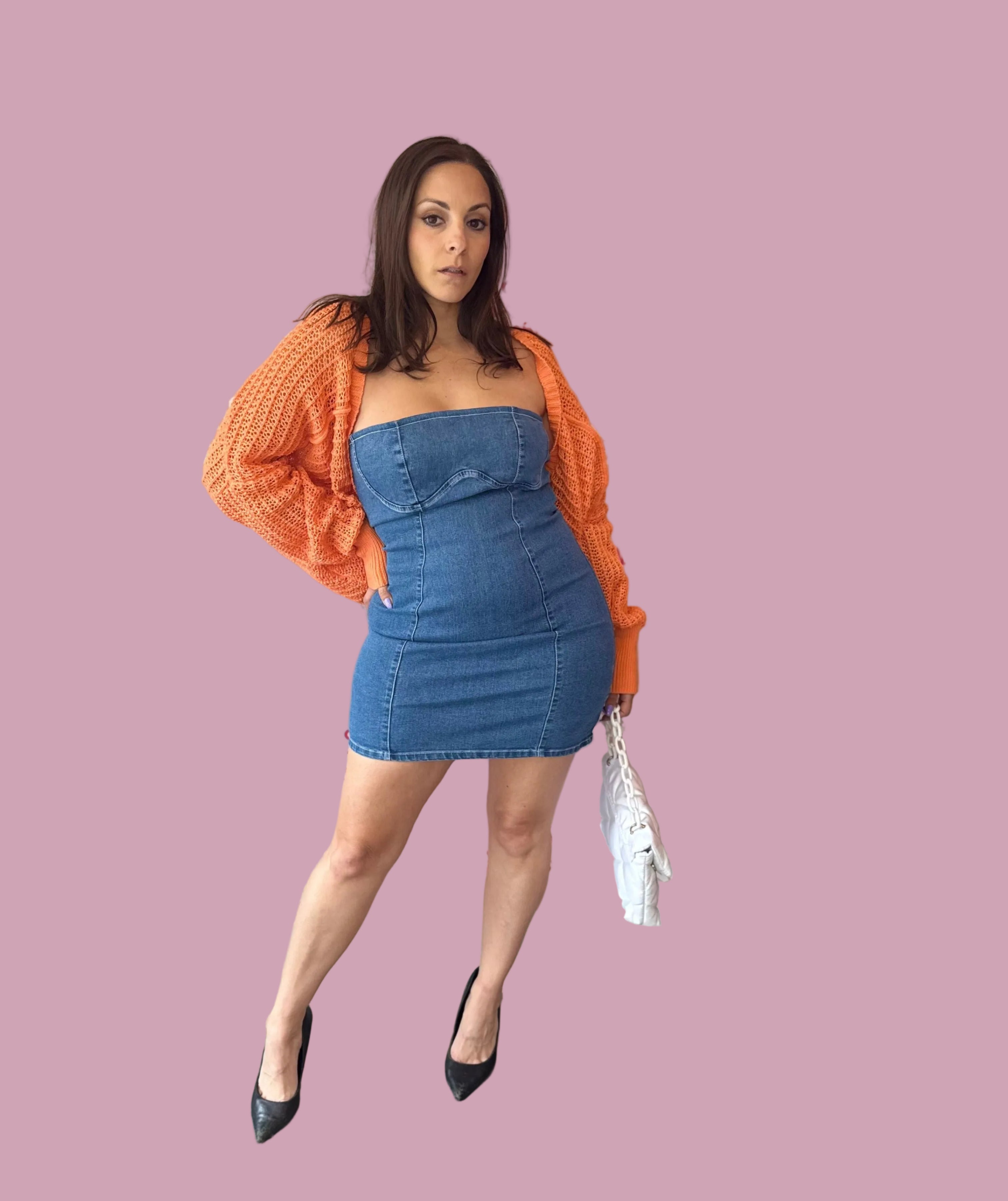 shop denim dress Darling Mini RedoType:Pants|TOPS Nadia is 172cm and Color:black velvet Nine West Women's Size