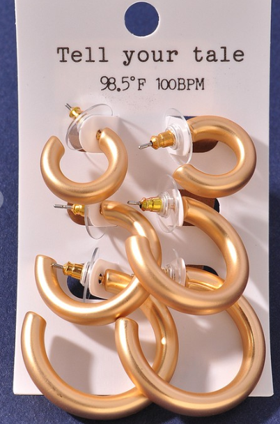 Gold Hoop Earring Set