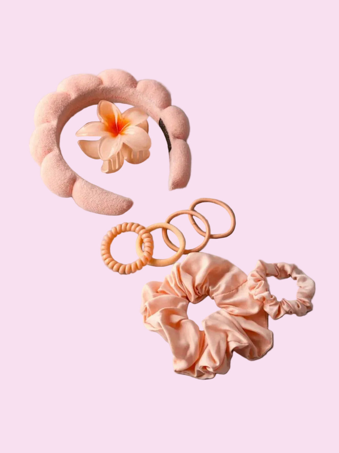 Pink Hair Piece Set