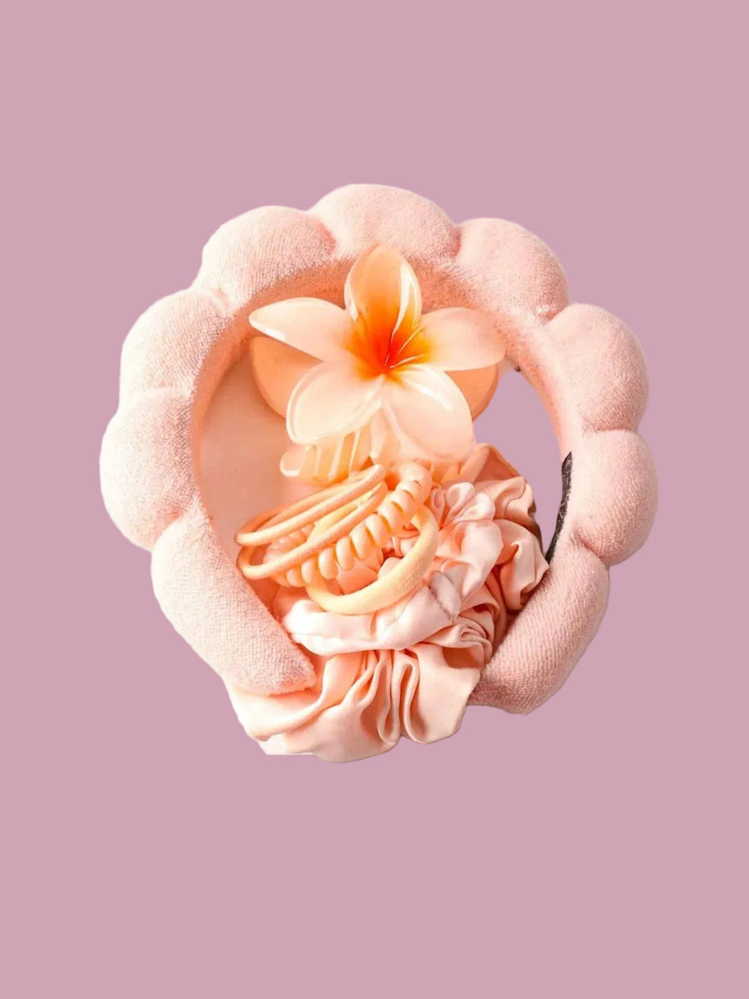 Pink Hair Piece Set