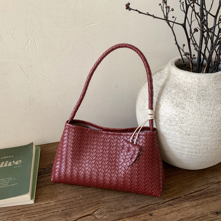 Burgundy Woven Purse