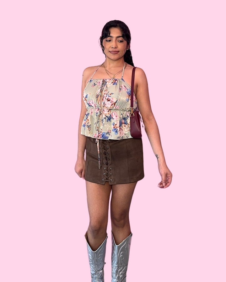 Sage Floral Top