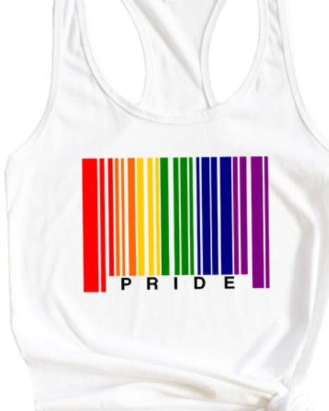 Gray Barcode Pride Tank