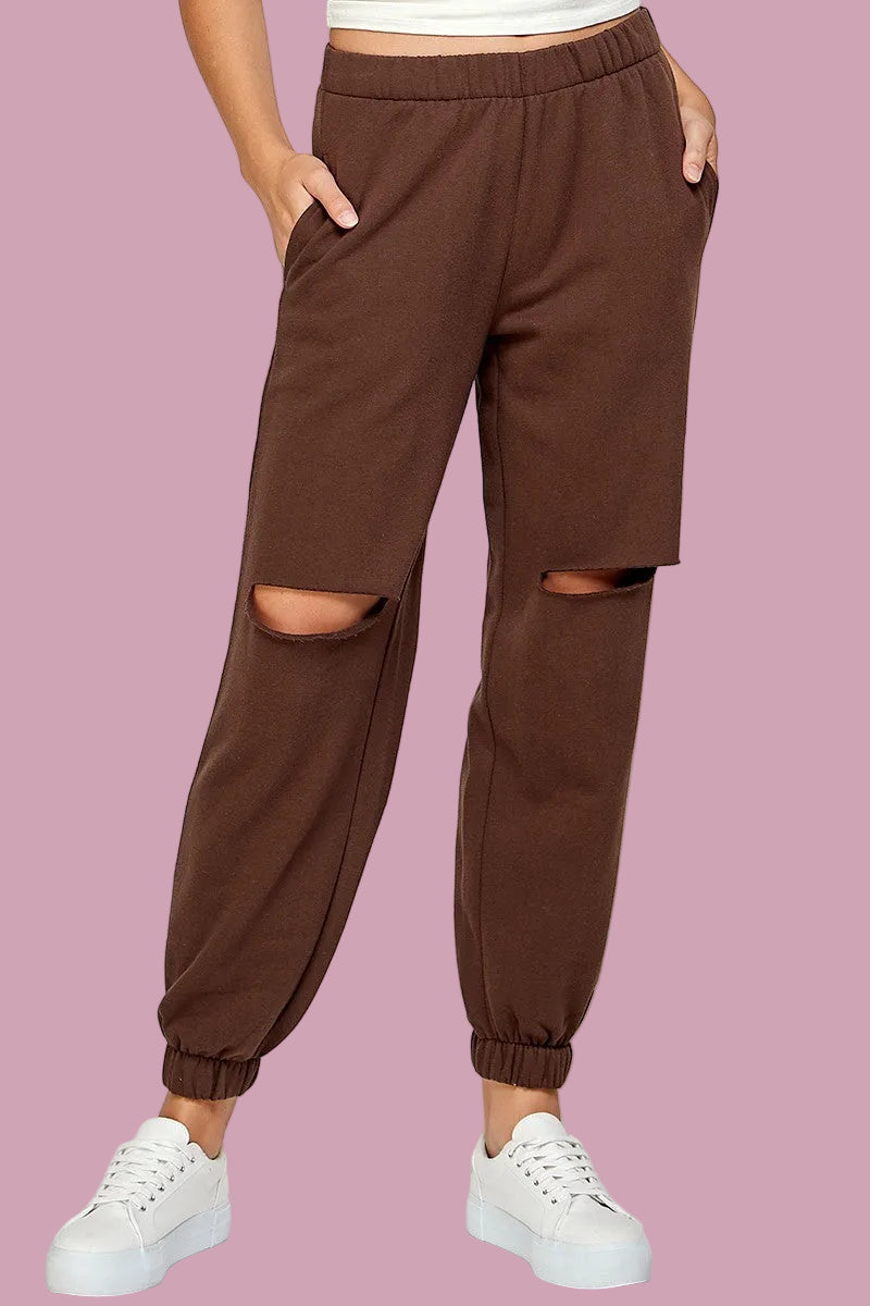 Knee Slit Joggers