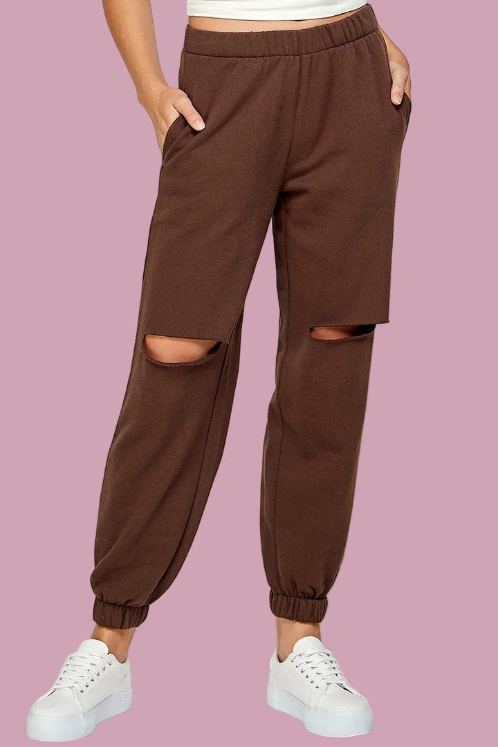 Knee Slit Joggers