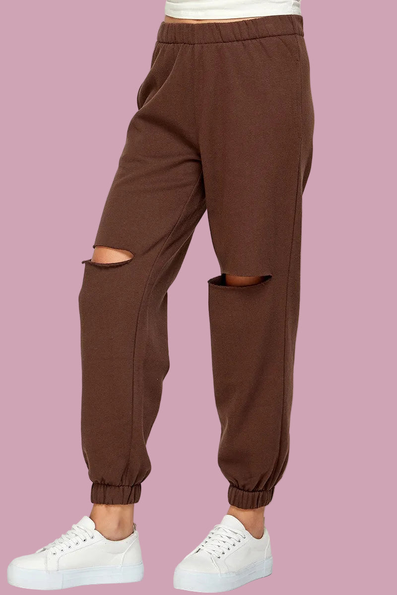 Knee Slit Joggers
