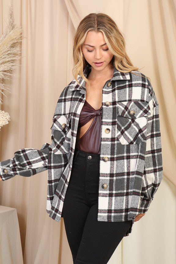 Gray Plaid Shacket