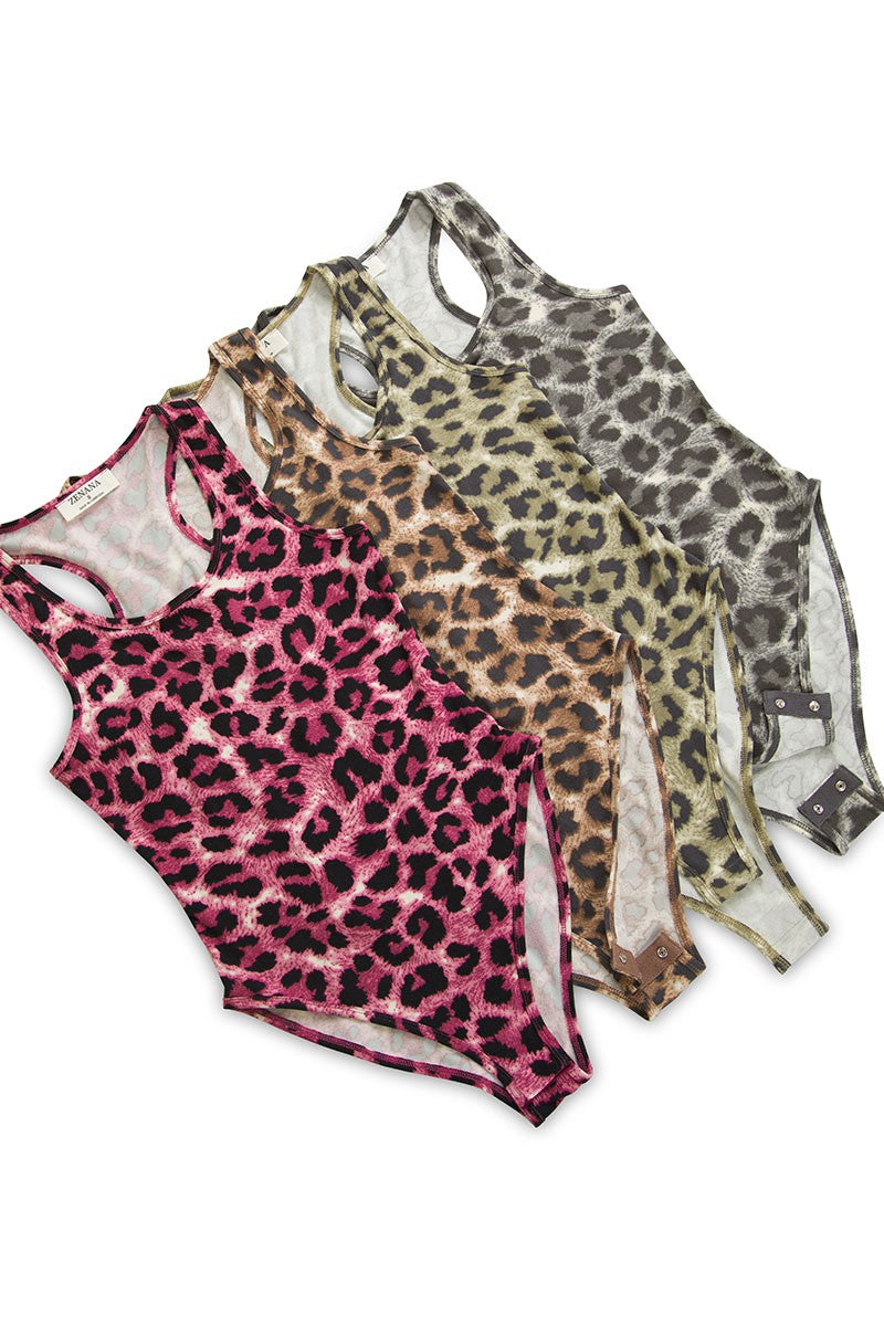 Leopard Racer Back Bodysuit