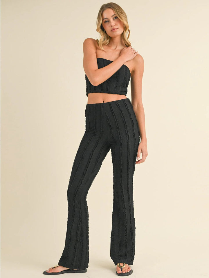 Black Tube Top Wide Leg Set