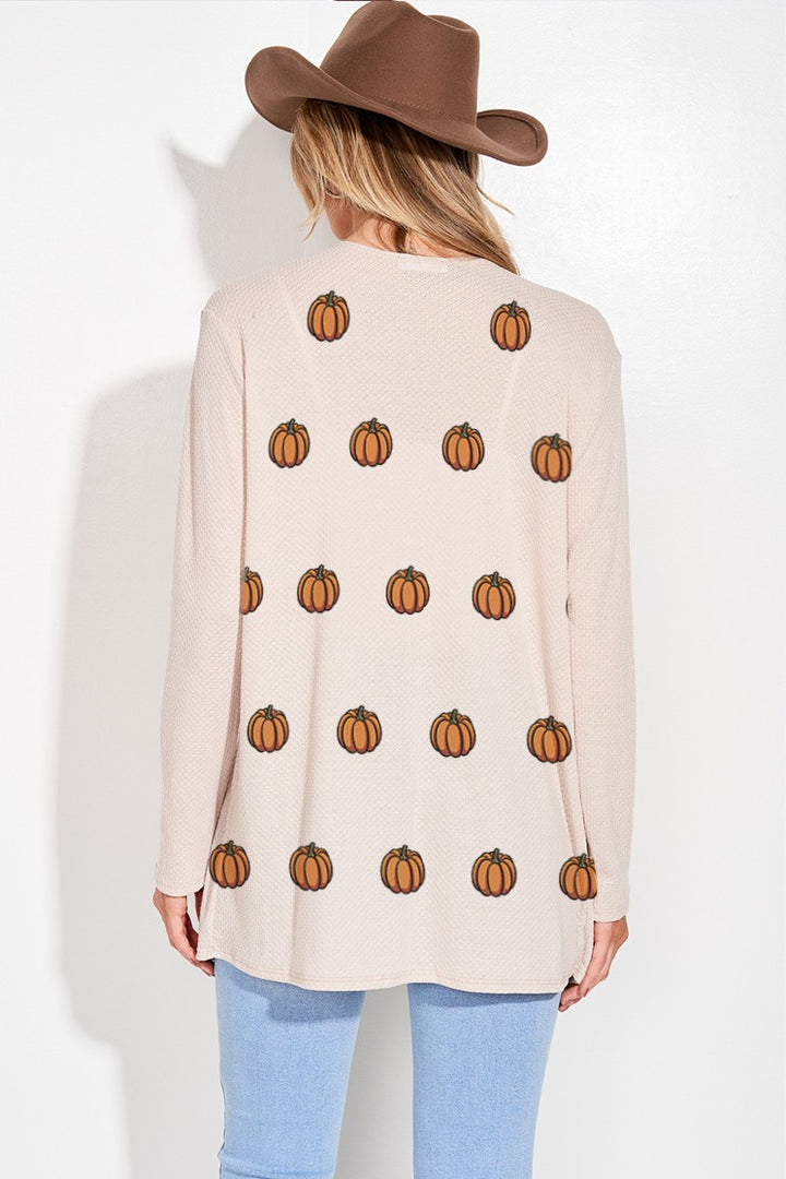 Pumpkin Print Cardigan