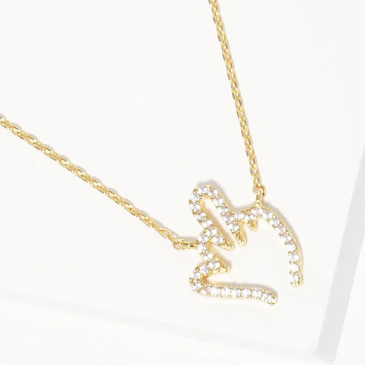 White Gold Dipped Middle Finger Necklace