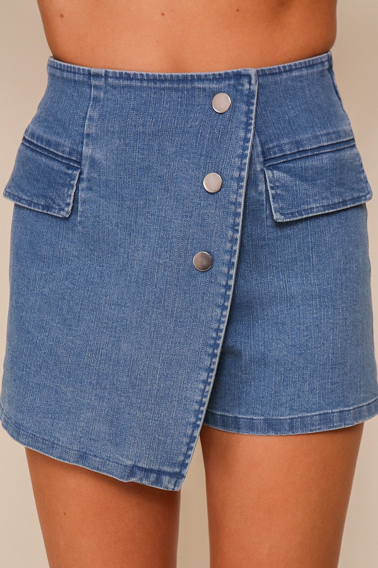 Denim Pocket Skort