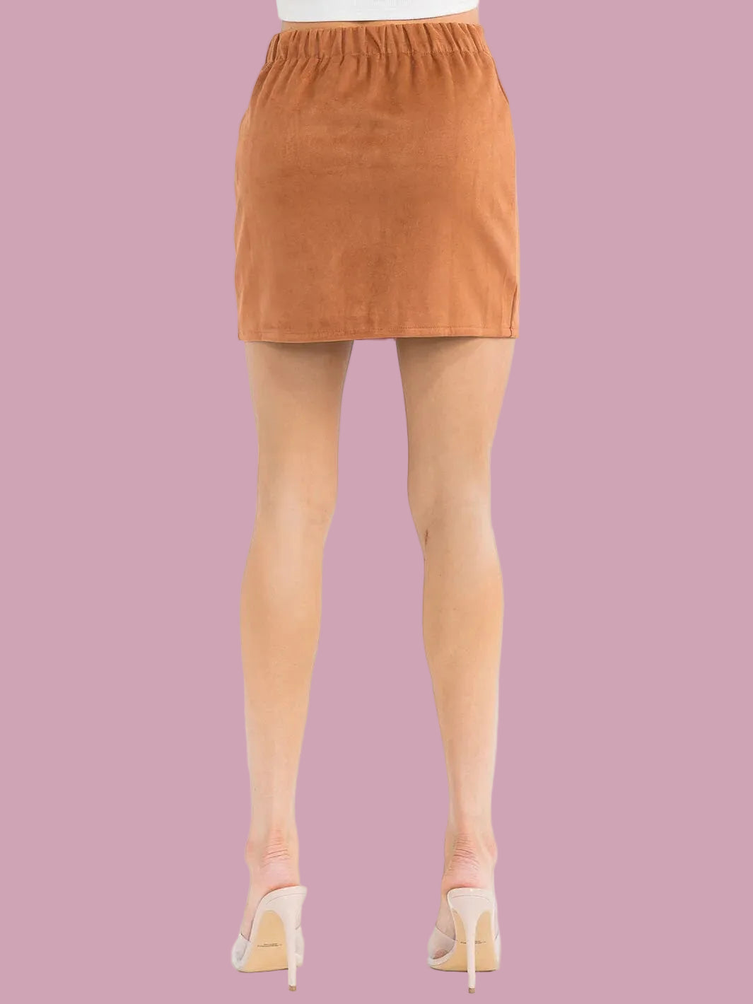Camel Lace Up Skirt