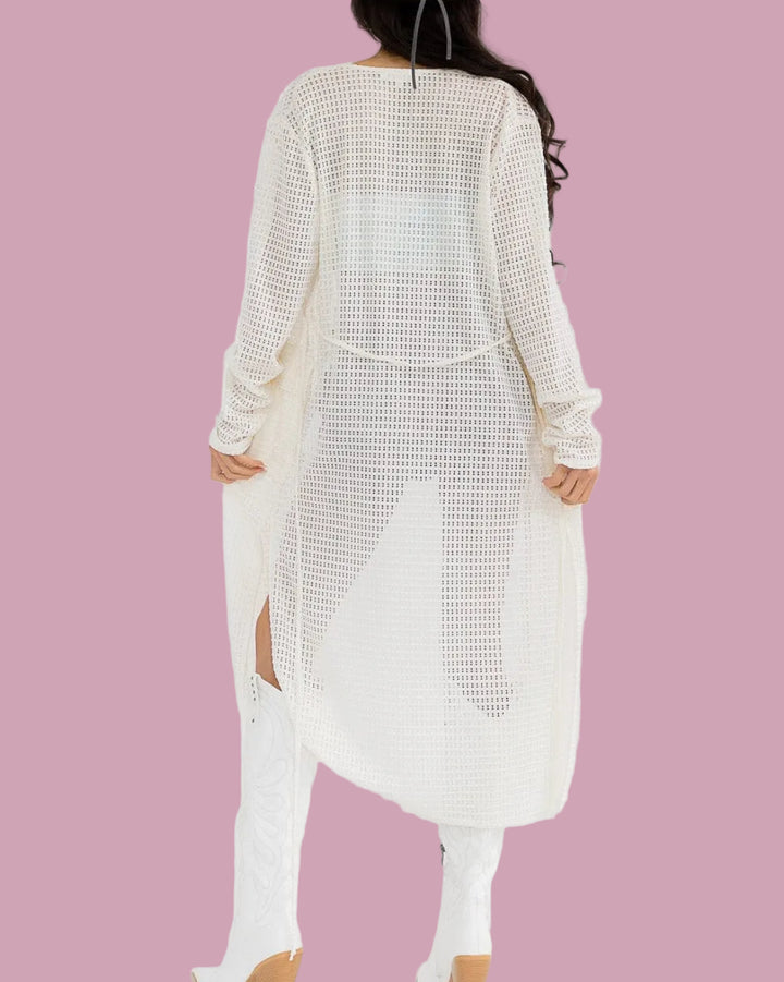Long Sleeve Fishnet Cardigan