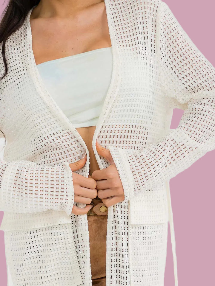 Long Sleeve Fishnet Cardigan