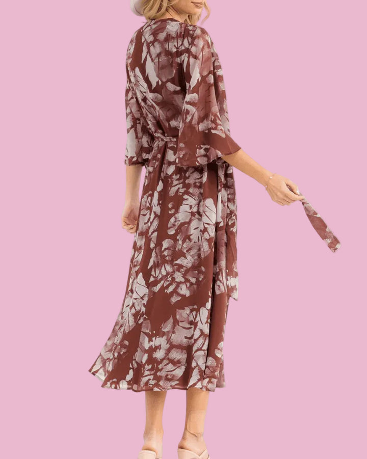 Cocoa Bloom Midi Dress