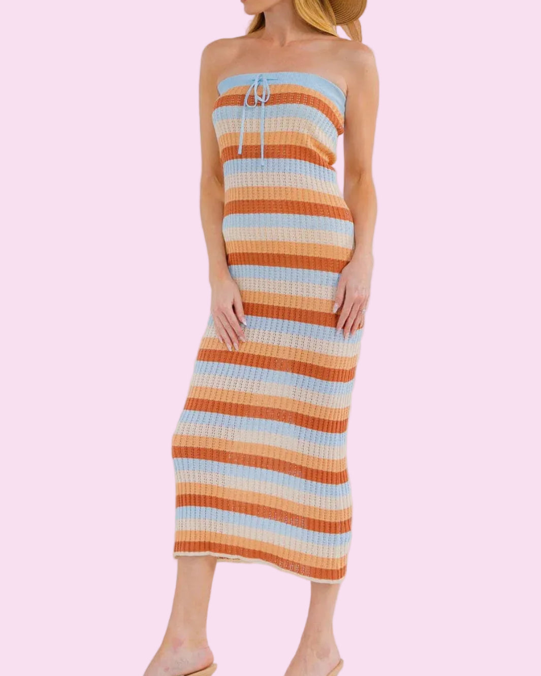 Ocean Sunset Strapless Dress
