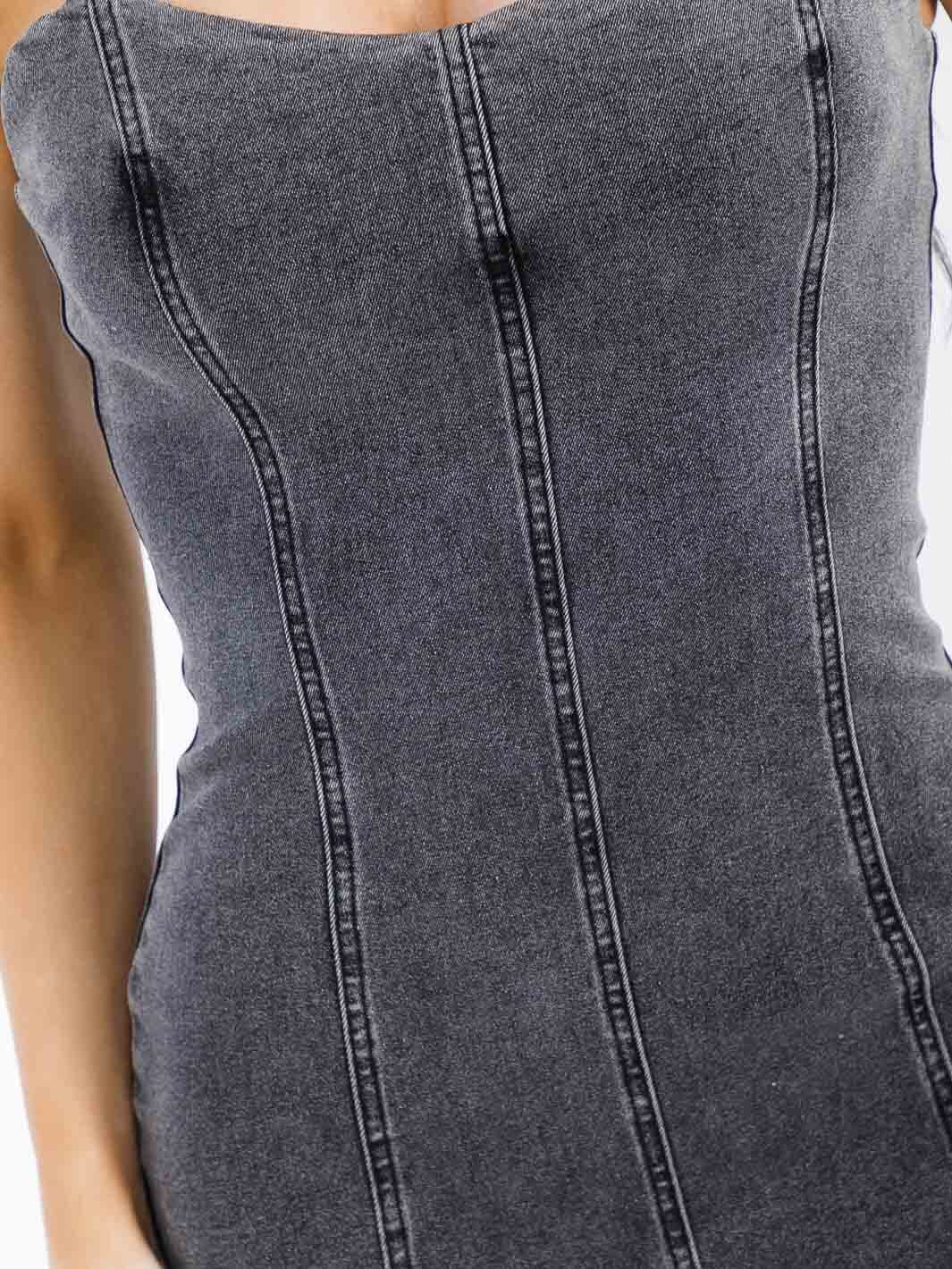 Black Denim Mini Dress