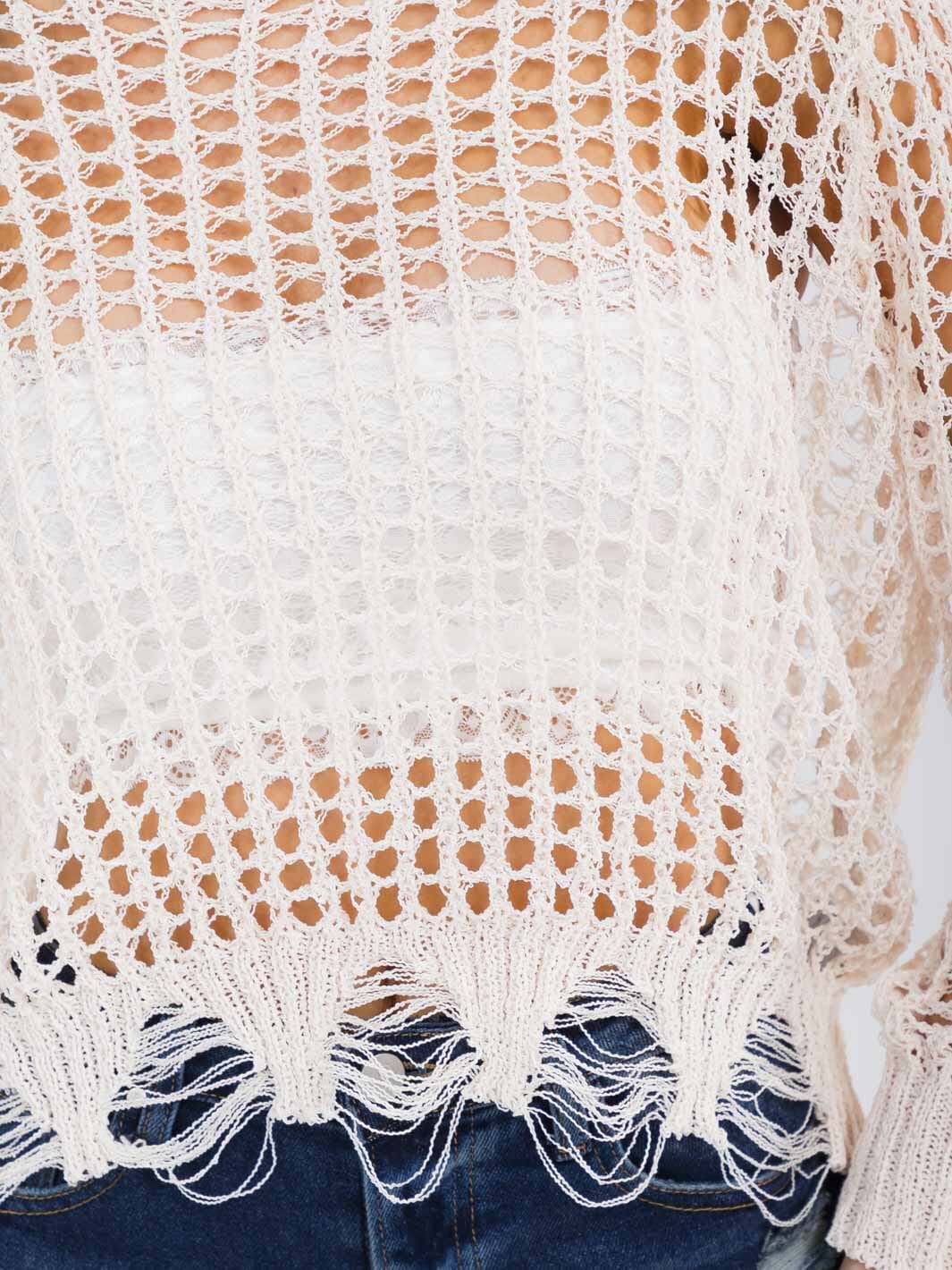 Distressed Crochet Top