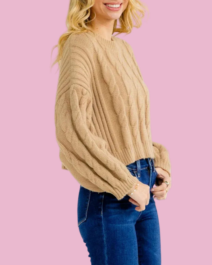 Khaki Cable Knit Sweater