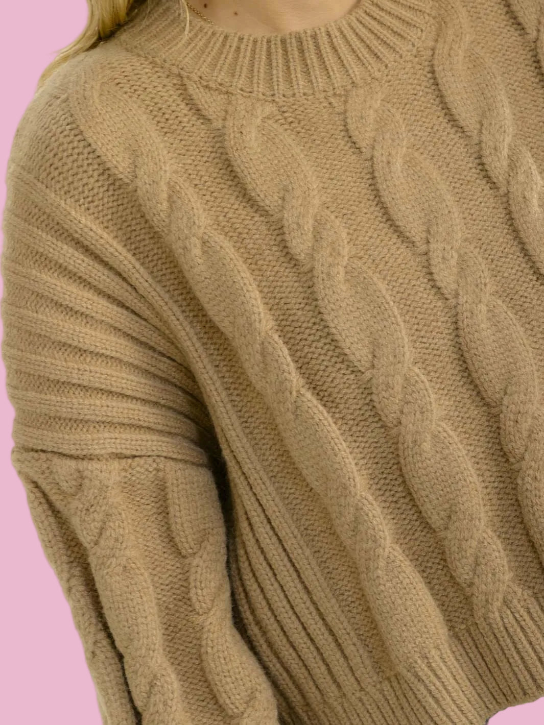 Khaki Cable Knit Sweater