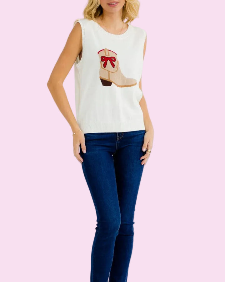 Cowboy Boot Sleeveless Top