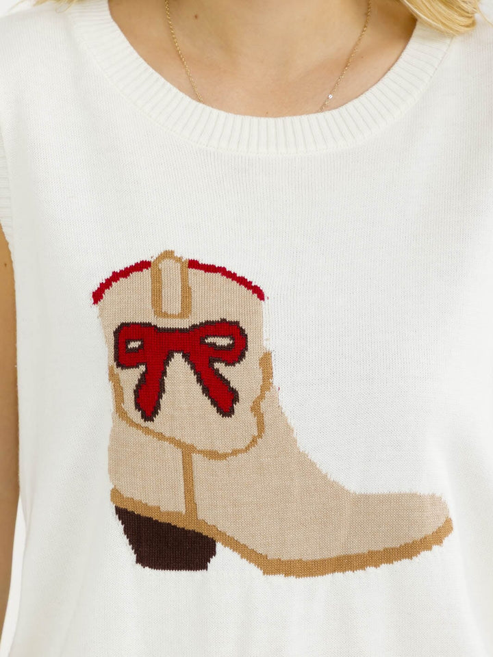 Cowboy Boot Sleeveless Top