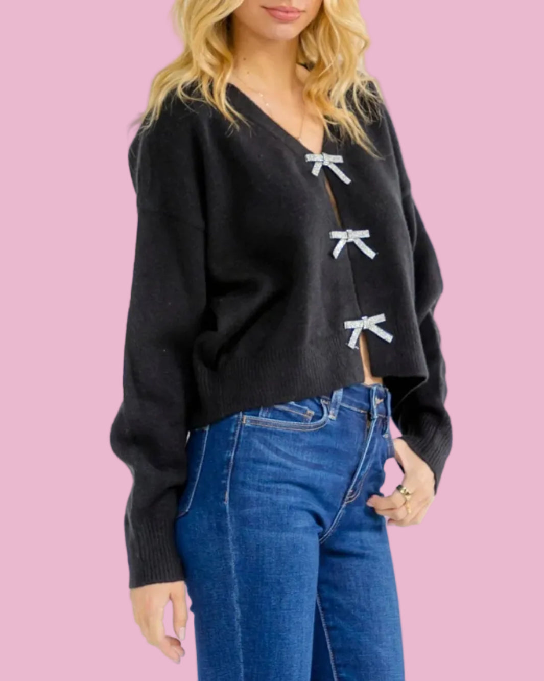 Black Bow Cardigan