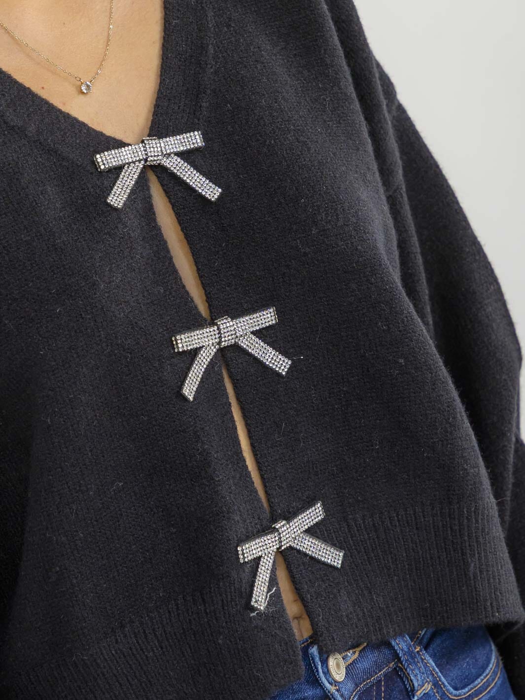 Black Bow Cardigan