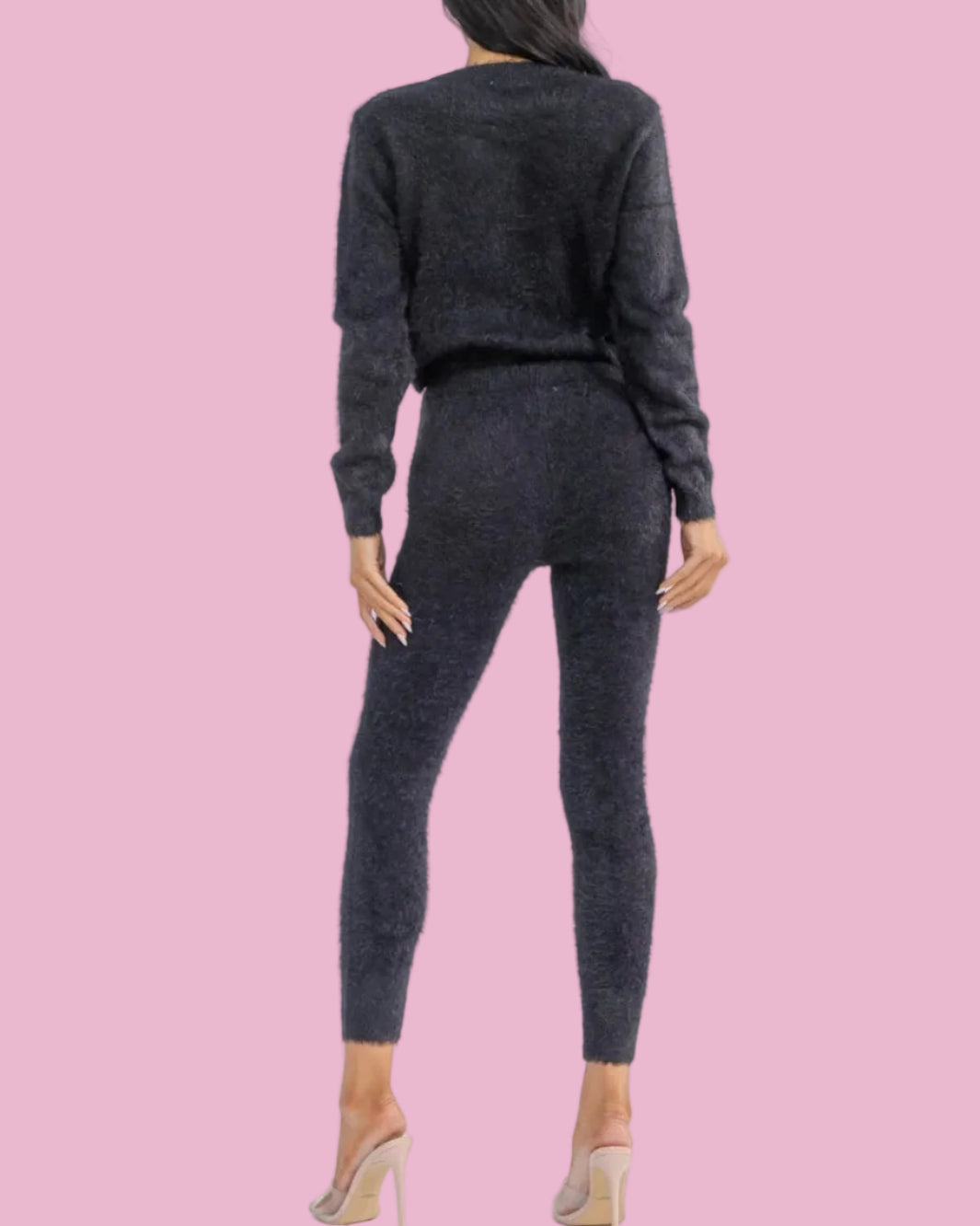 Black Fuzzy Crop Cardigan