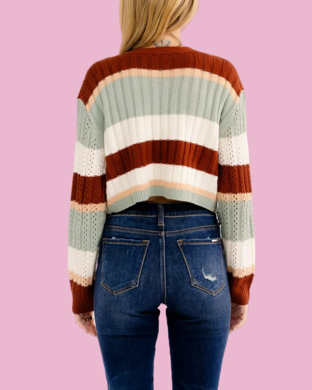 Burgundy Harvest Lane Crop Cardigan
