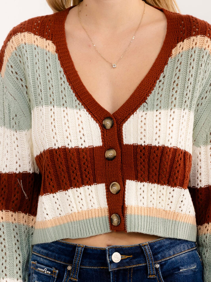 Burgundy Harvest Lane Crop Cardigan