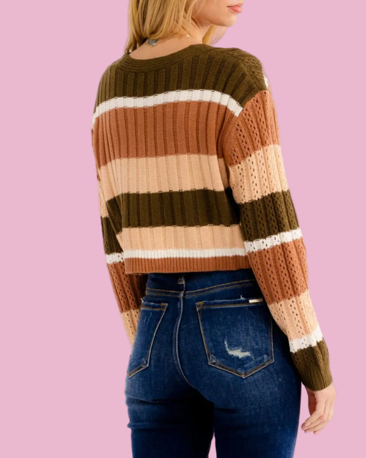 Olive Harvest Lane Crop Cardigan
