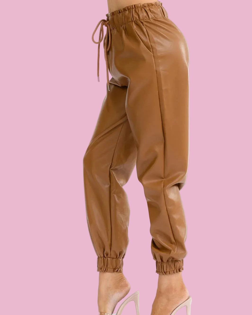 Camel Pleather Joggers