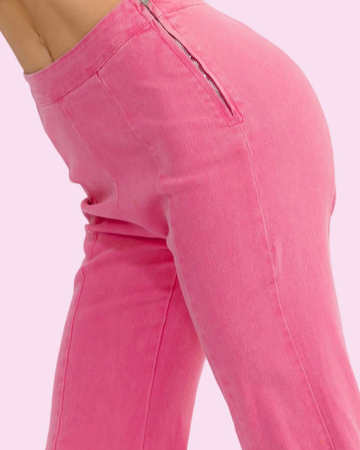 Hot Pink Bell Jeans