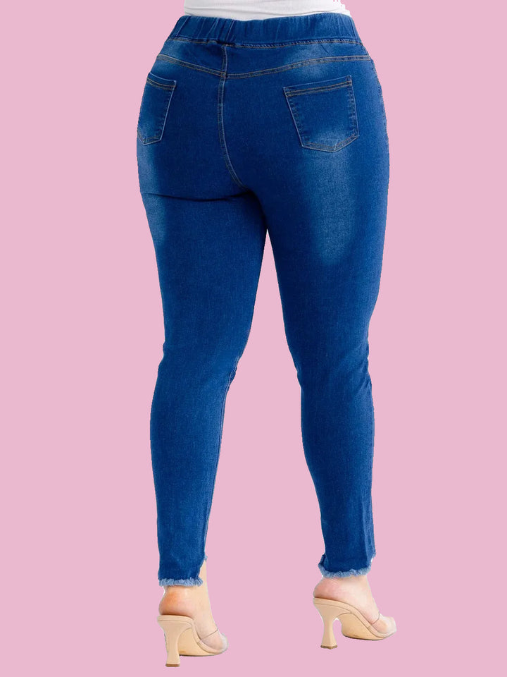 Plus Denim Distressed Jeans