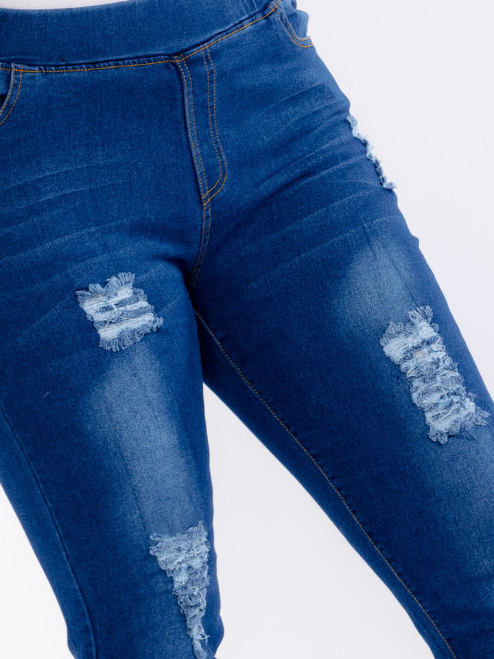 Plus Denim Distressed Jeans