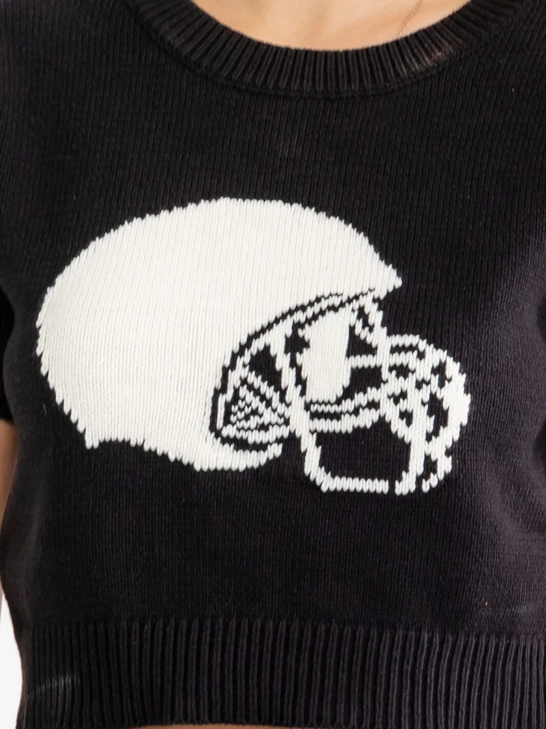Black Knit Helmet Top