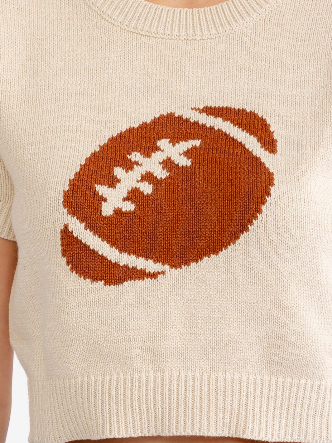 Beige Knit Football Top