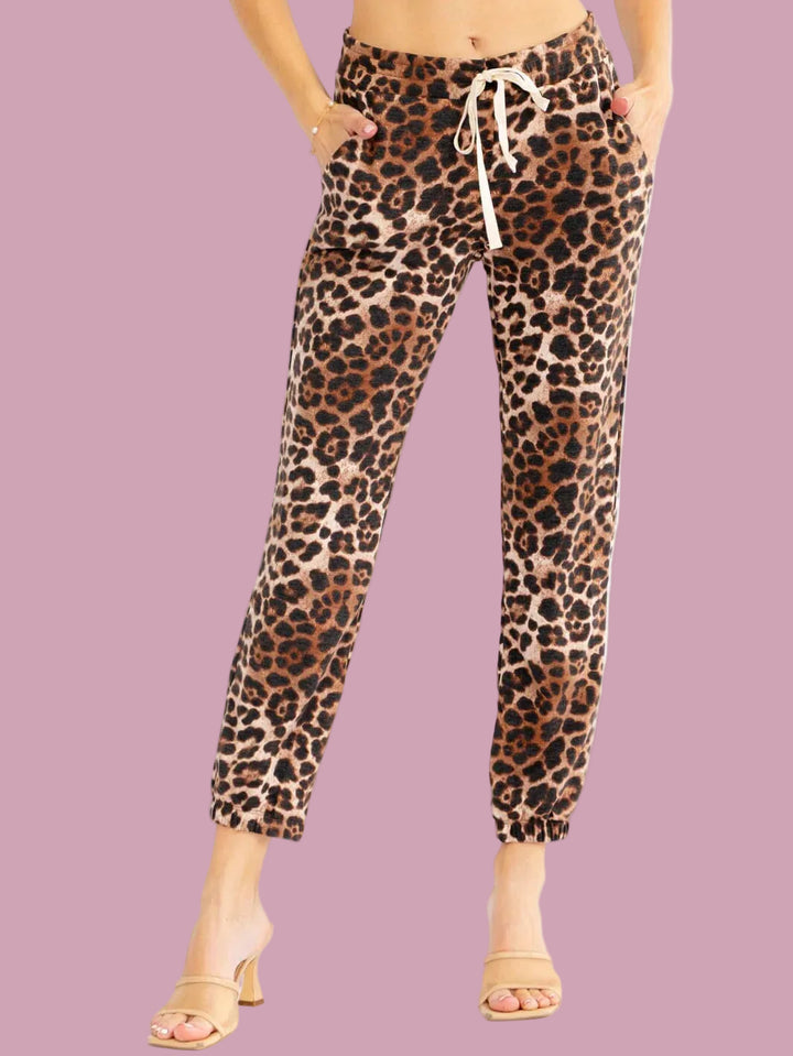 Leopard Tie Joggers