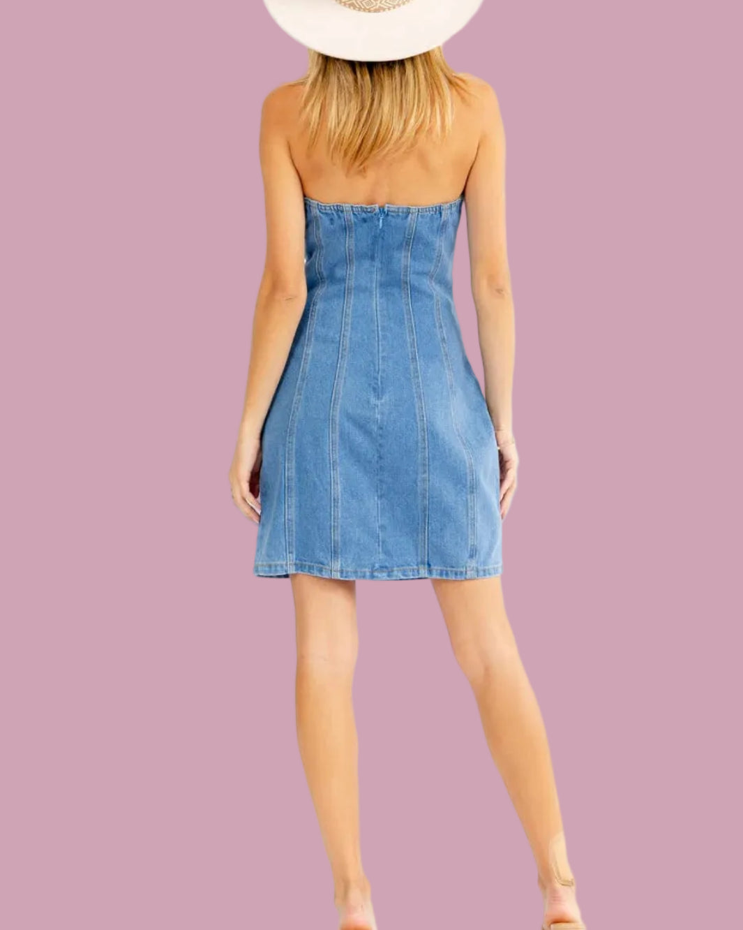Flower Denim Mini Dress