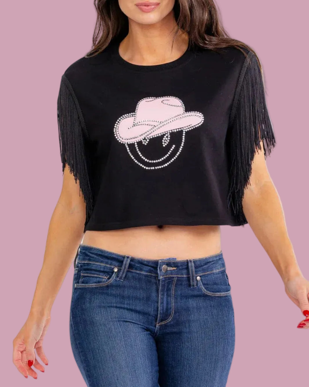 Smiley Cowgirl Crop