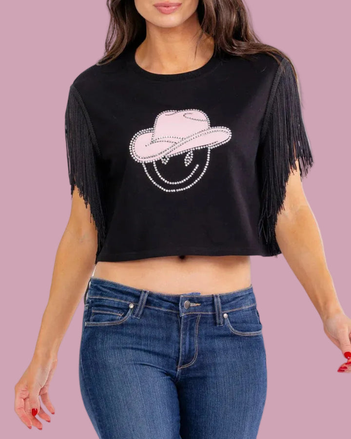 Smiley Cowgirl Crop