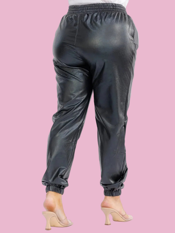 Plus Pleather Joggers