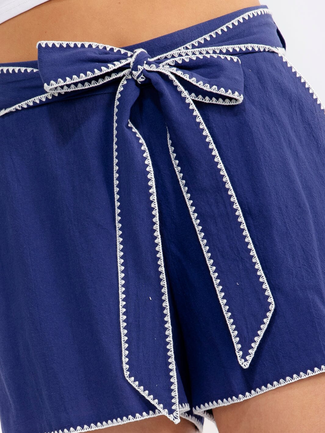 Navy Bow Shorts